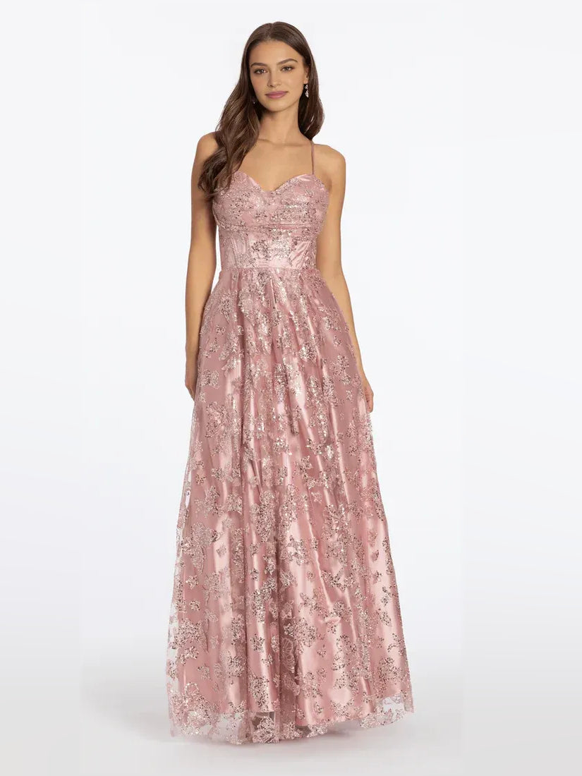 Ruched Embroidered Floral Sweetheart A-Line Floor-Length Prom Dress for Evening Ceremony