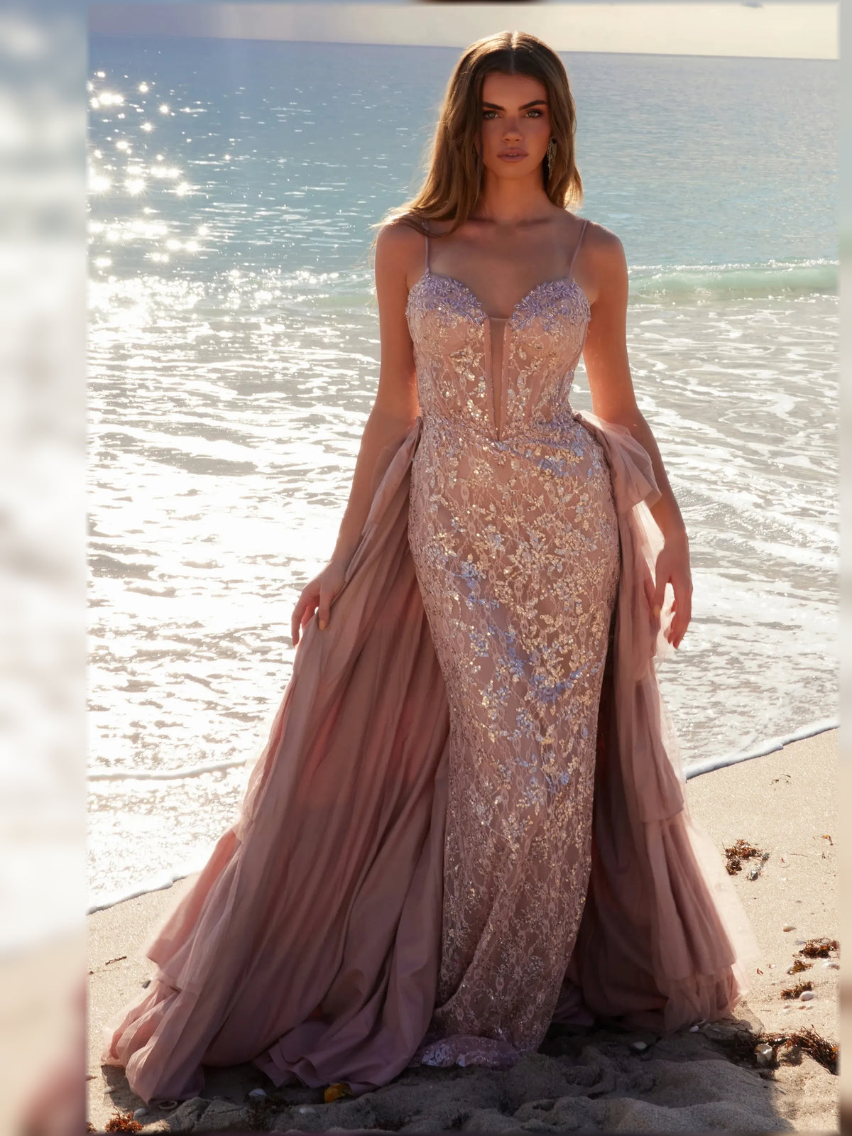 Sweetheart Corset Tiered Floor-Length Glamorous Formal Dress