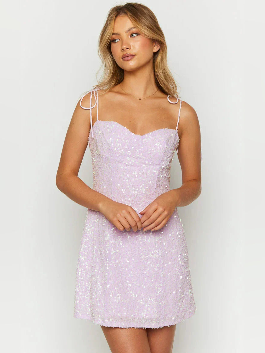 Sequin Sweetheart Bodycon Mini Homecoming Dress for Autumn Reception