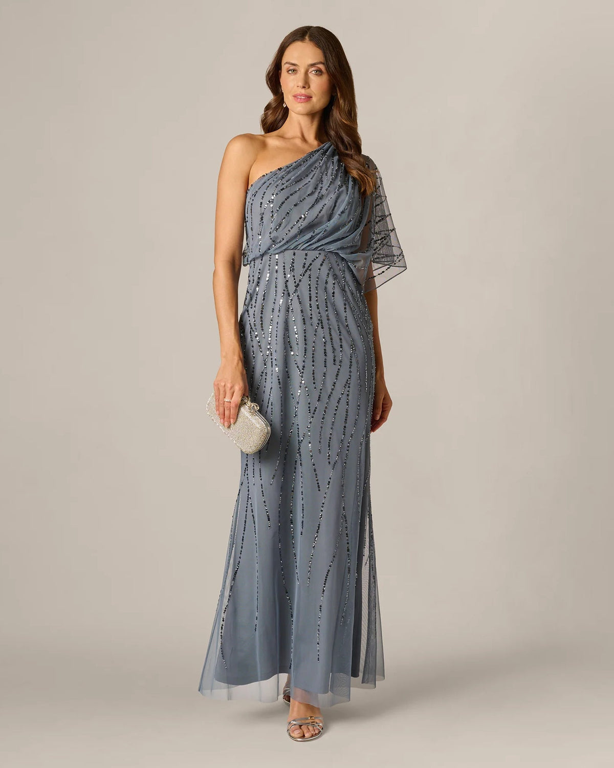 one-shoulder a-line maxi mother of the bride dress - image 9