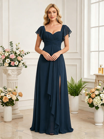 flowing a line skirt with high front slit