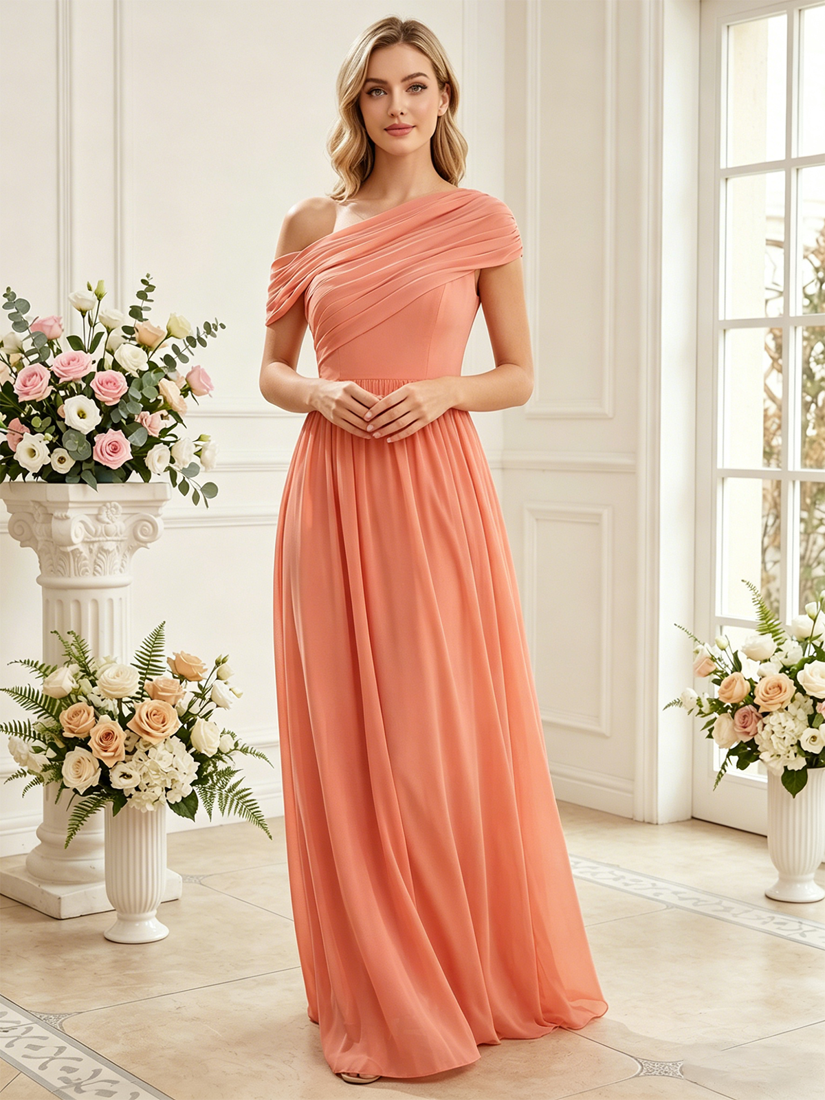 adjustable tie back formal evening dress