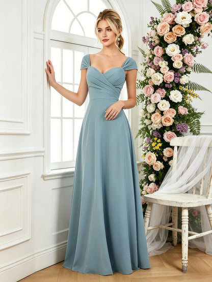 elegant off shoulder formal dress