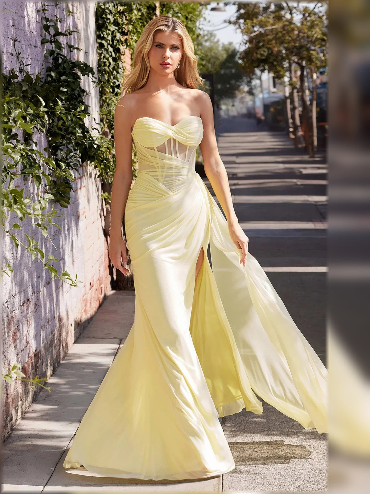 Strapless Corset Ruching Floor-Length Stunning Formal Dress