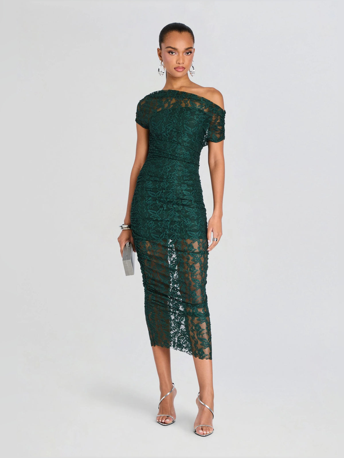 Noel Lace Midi Formal Dress