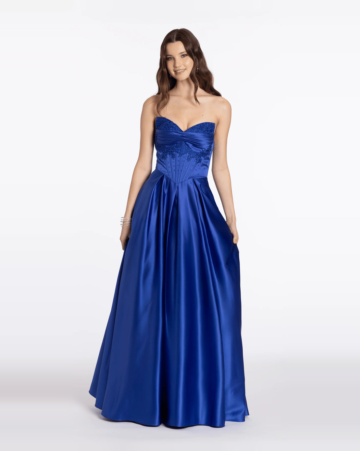 Corset Beaded Sweetheart Ball-Gown Floor-Length Prom Dress for Winter Formal