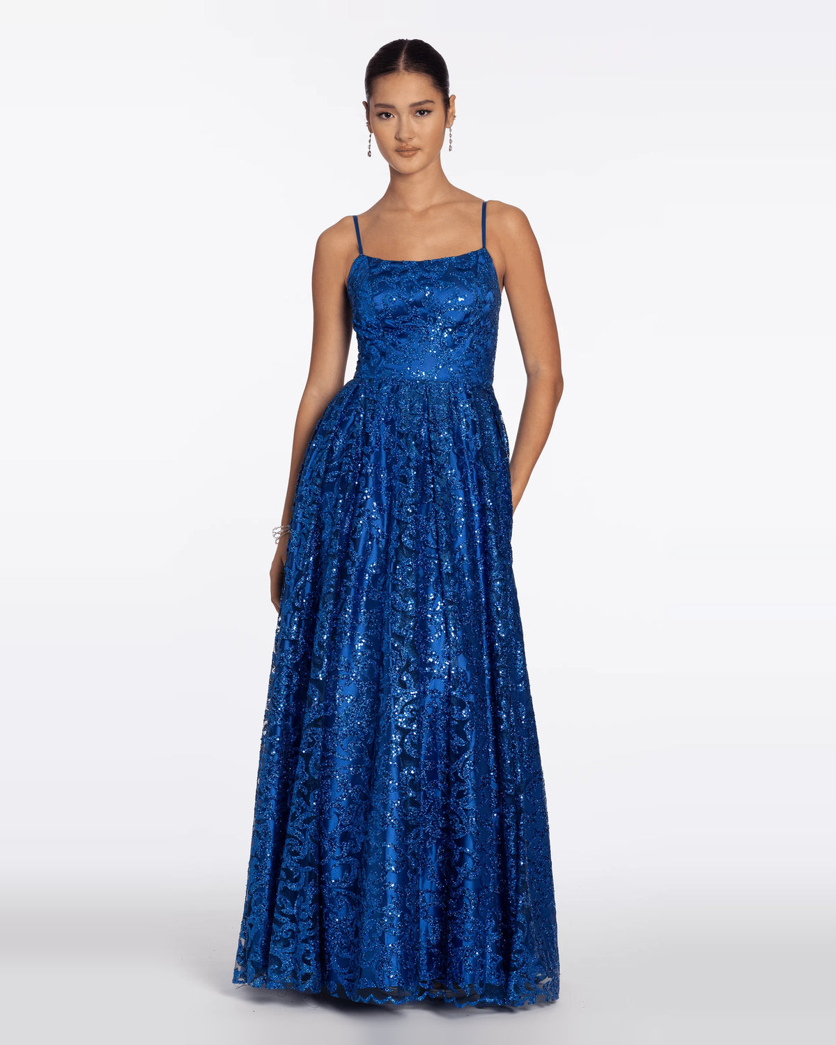 Glitter Ball-Gown Maxi Prom Dress for Special Occasion