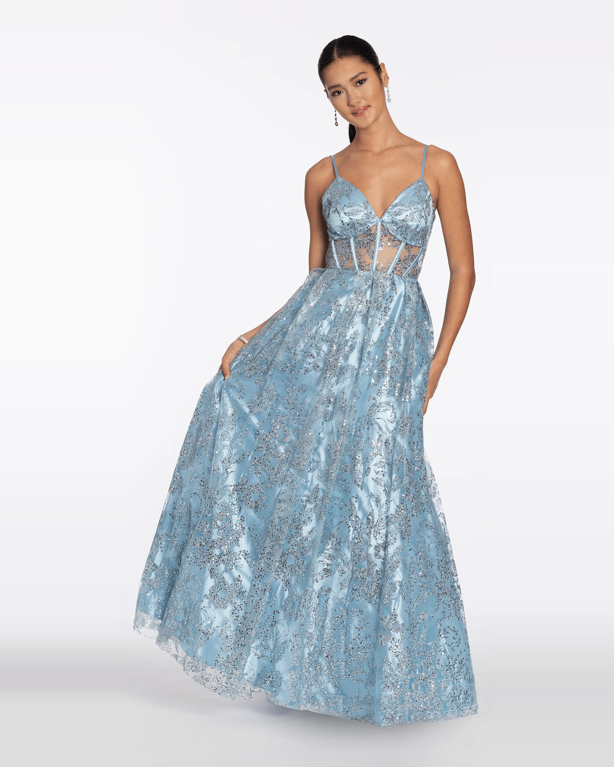 Corset Sequin Sweetheart Ball-Gown Maxi Prom Dress for Formal Dance