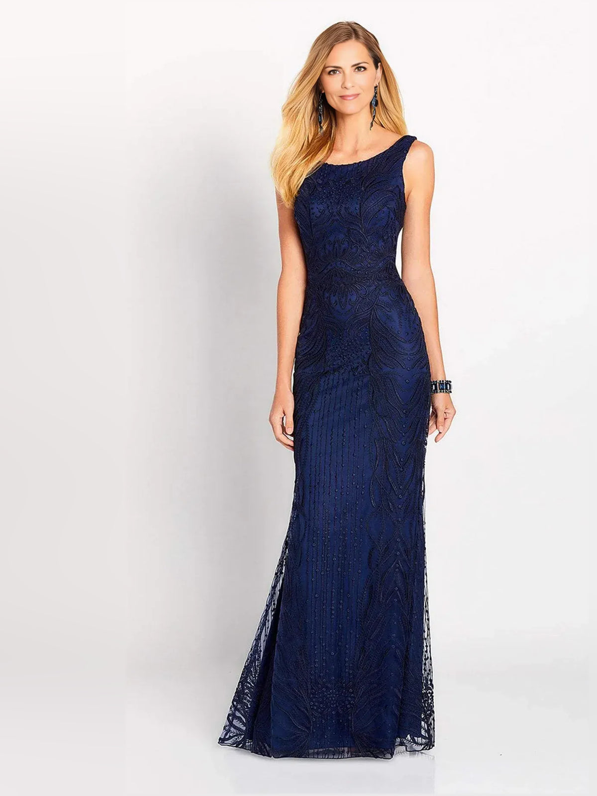 One-Shoulder Beading Open Back Floor-Length Formal Dress