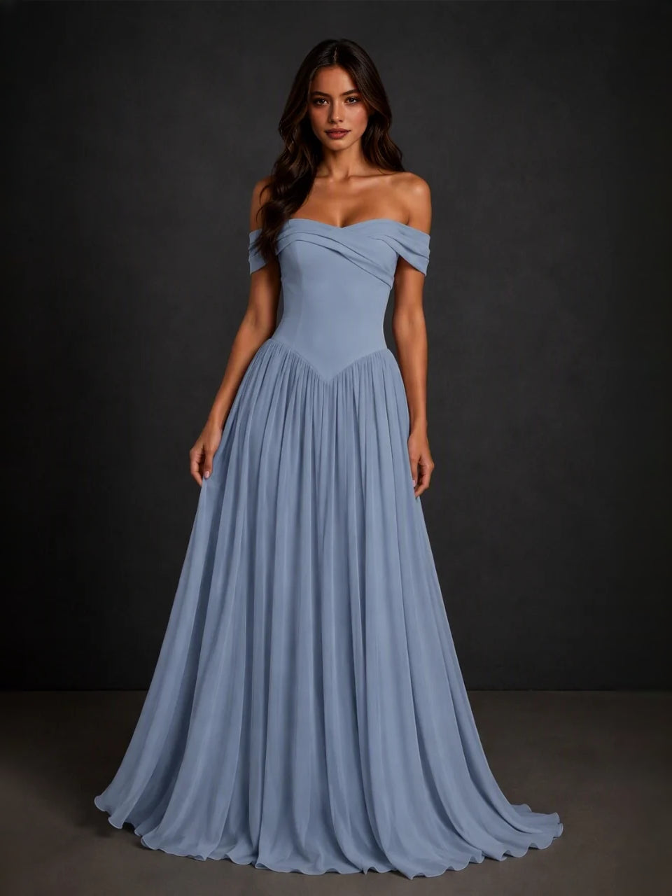 Draped Corset Sweetheart A-Line Floor-Length Bridesmaid Dress for Wedding Ceremony