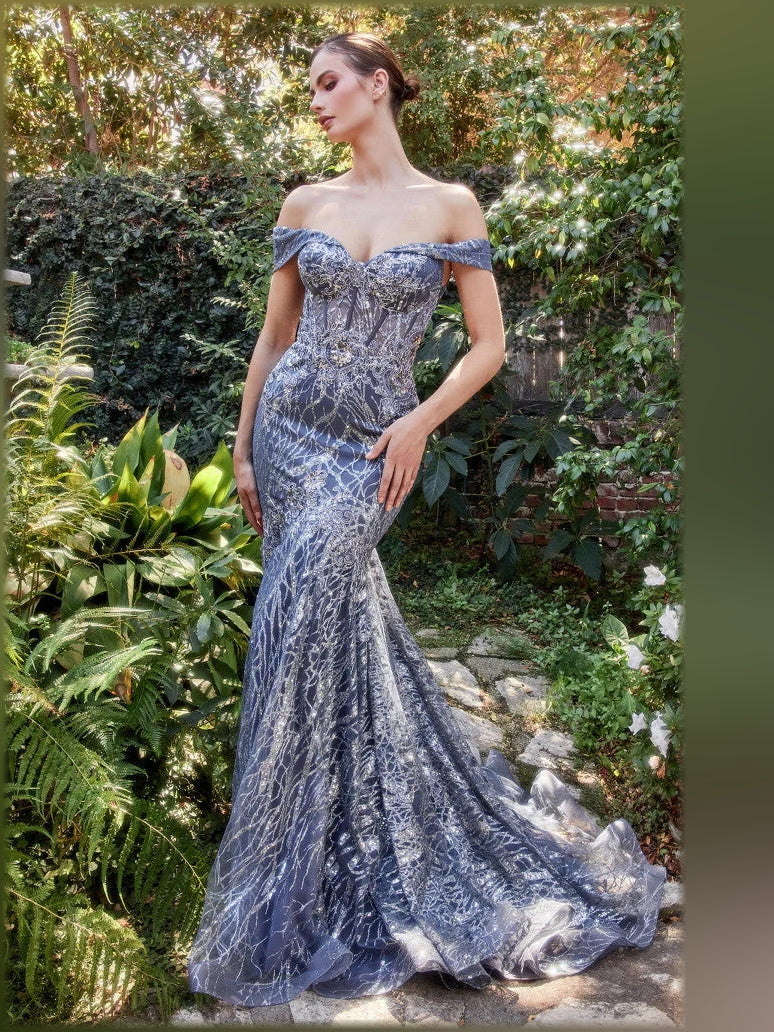 Off-The-Shoulder Corset Mermaid Floor-Length Luxury Formal Dress