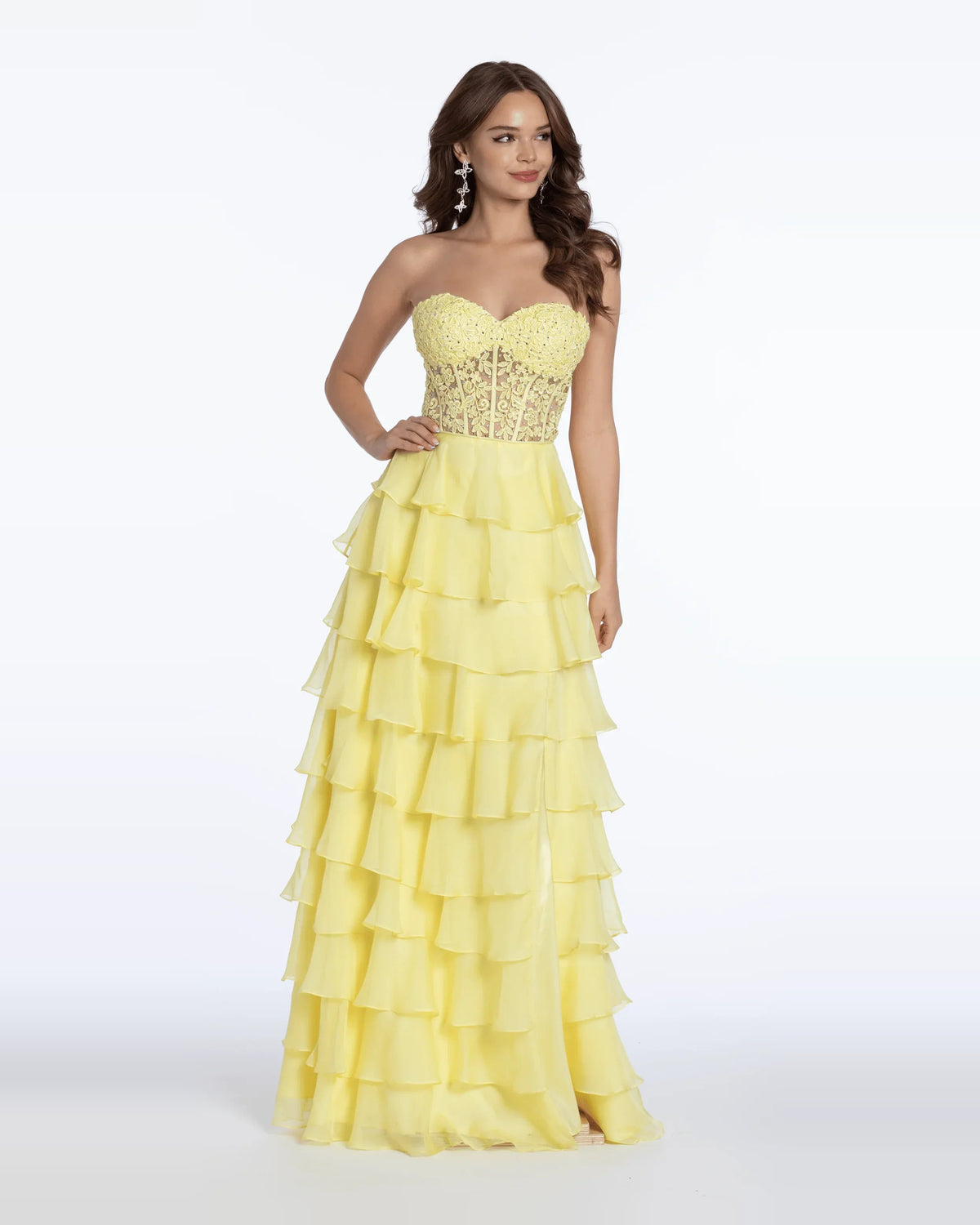 Corset Tiered Sweetheart Ball-Gown Floor-Length Prom Dress for Special Occasion