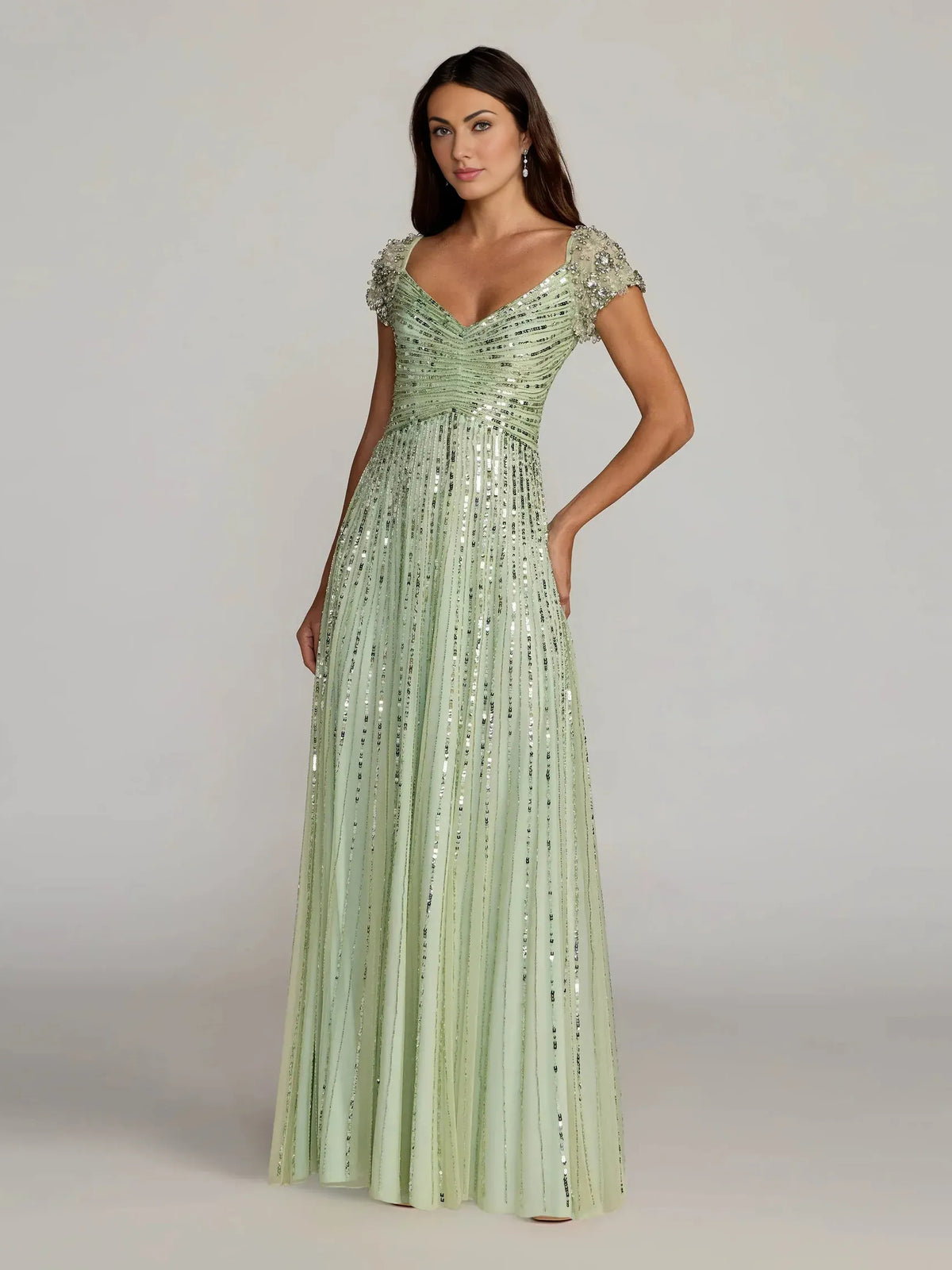 Floral Print Sweetheart Ruching Floor-Length Beaded Formal Dress