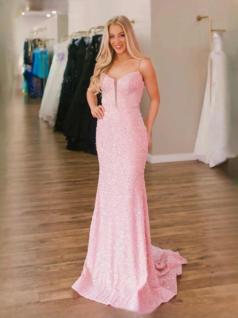 Ruched Draped Backless Sweetheart Mermaid Maxi Prom Dress for Senior Prom