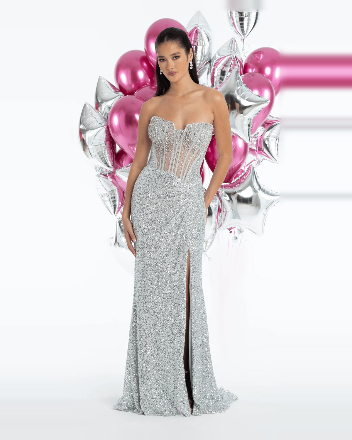 Ruched Corset Strapless Column Maxi Prom Dress for Formal Reception