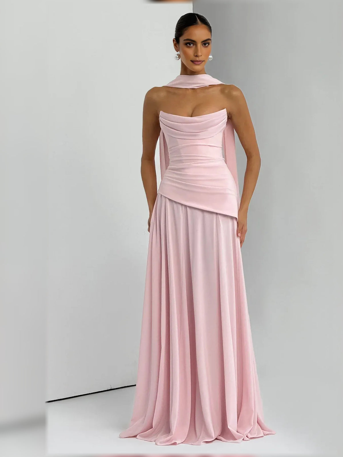 Strapless Corset Lace-Up Back Floor-Length Formal Dress