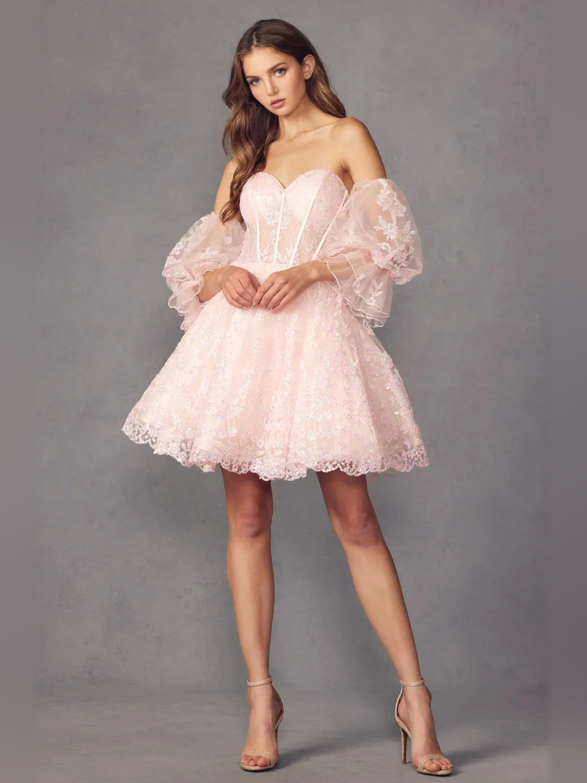 Corset Glitter Sweetheart A-Line Short Tulle Homecoming Dress for Estate Wedding