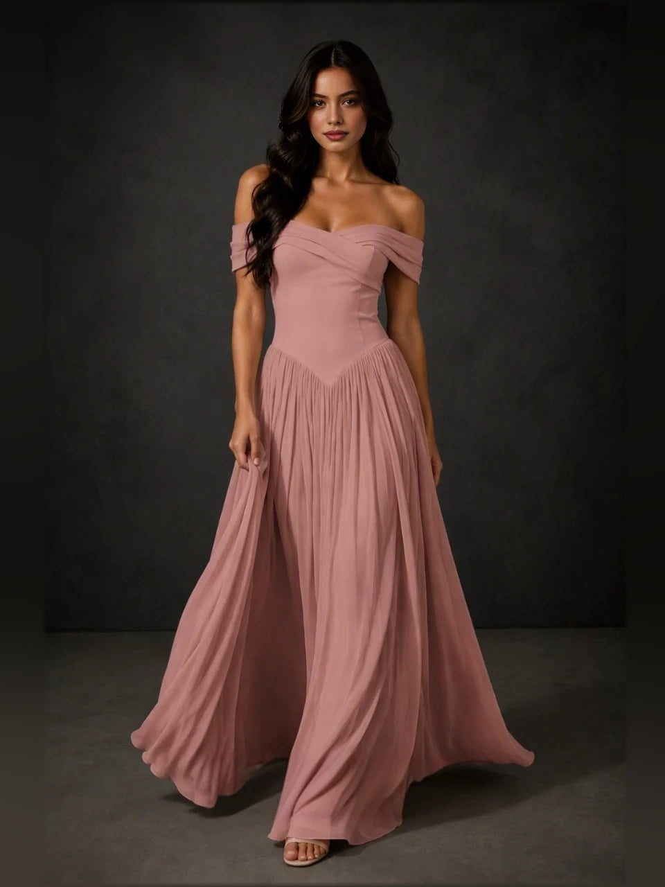 Draped Corset Sweetheart A-Line Floor-Length Bridesmaid Dress for Wedding Ceremony