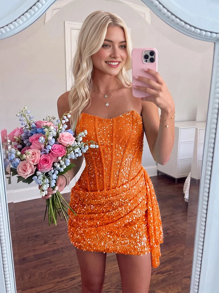 Draped Corset Sweetheart Sheath Mini Homecoming Dress for Charity Ball