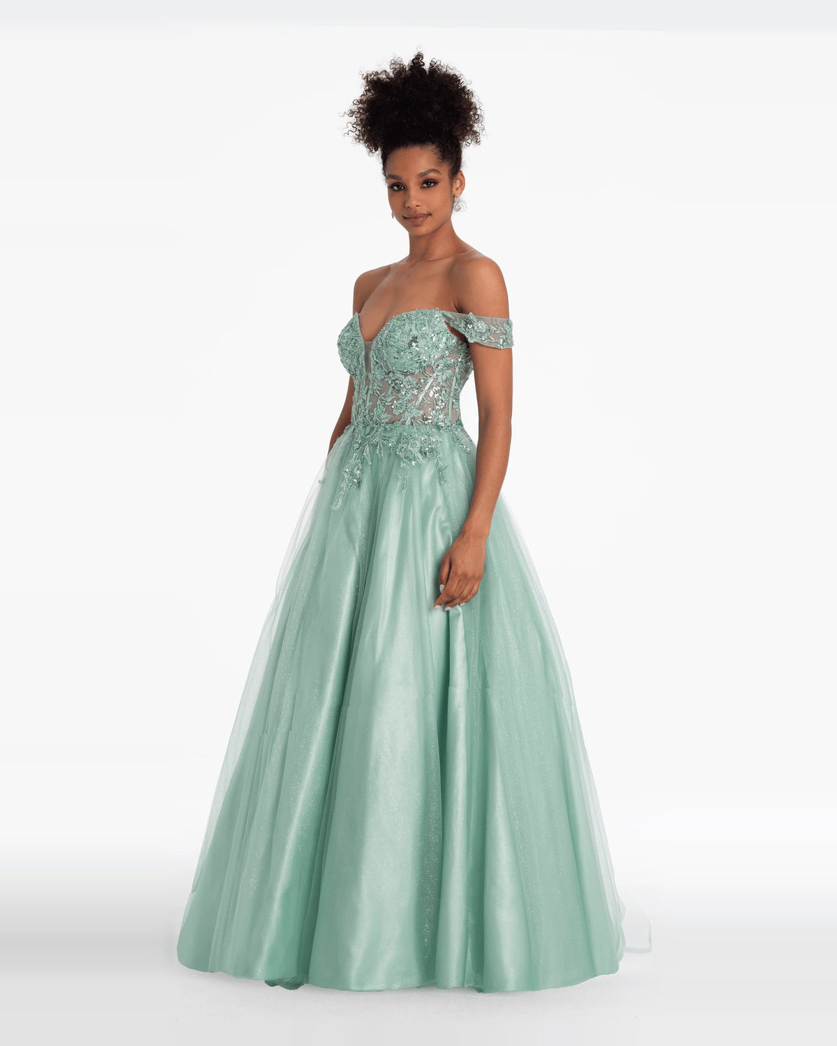 Corset Embroidered Sweetheart Ball-Gown Floor-Length Prom Dress for Winter Formal