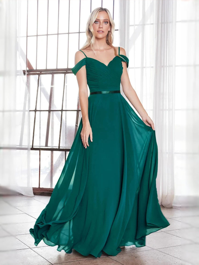 Ruched Sweetheart A-Line Floor-Length Chiffon Bridesmaid Dress for Estate Wedding