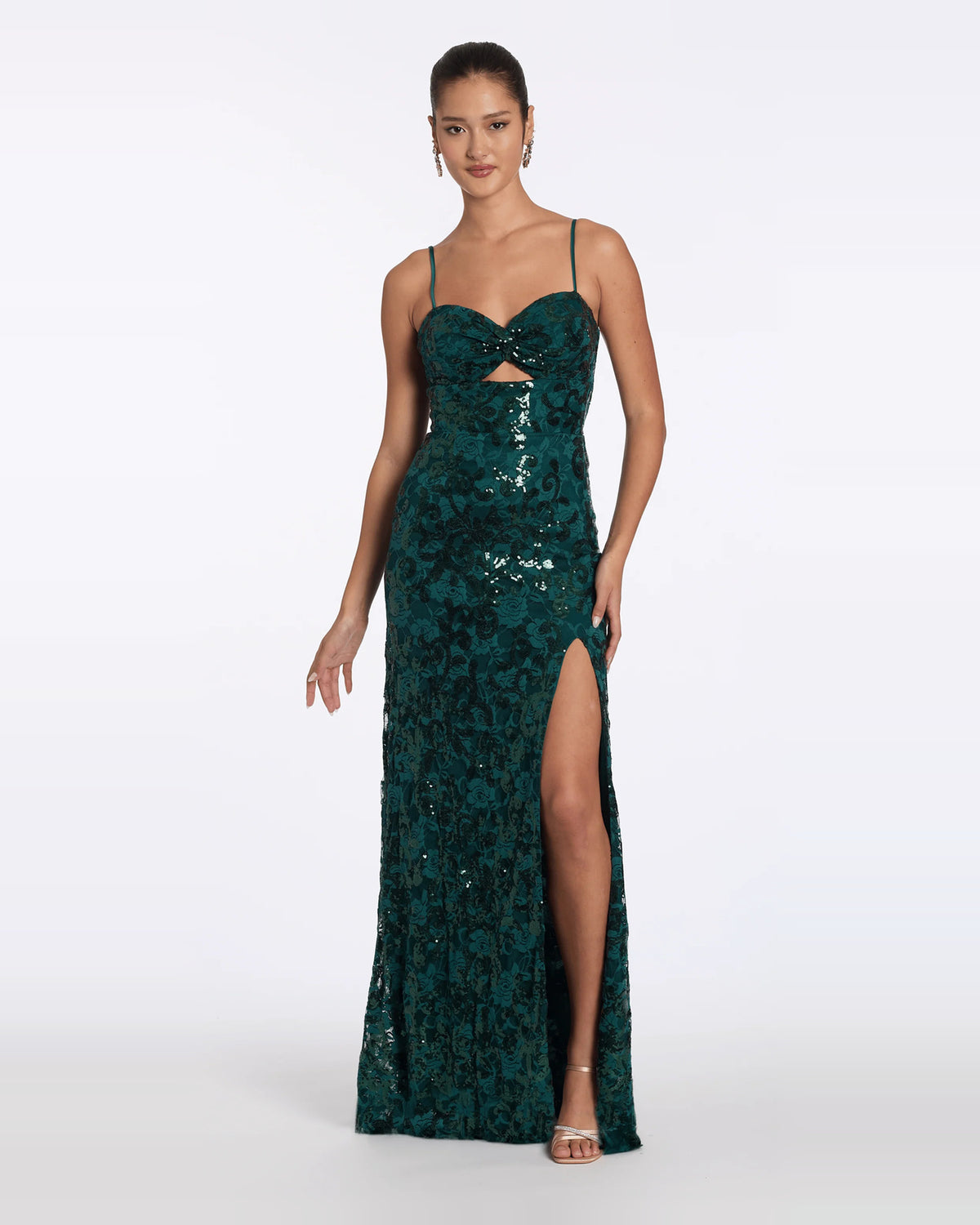 Side-Slit Sequin Sweetheart Column Maxi Prom Dress for Charity Ball