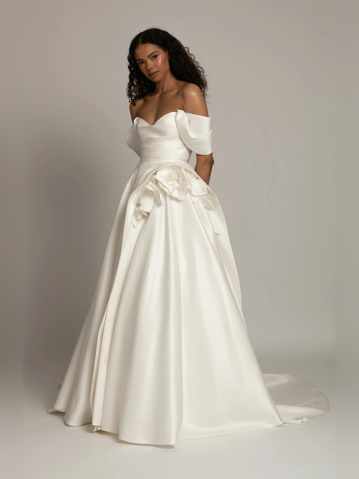 Pleated Draped Cowl Neck Ball-Gown Floor-Length Formal Dress for Evening Party