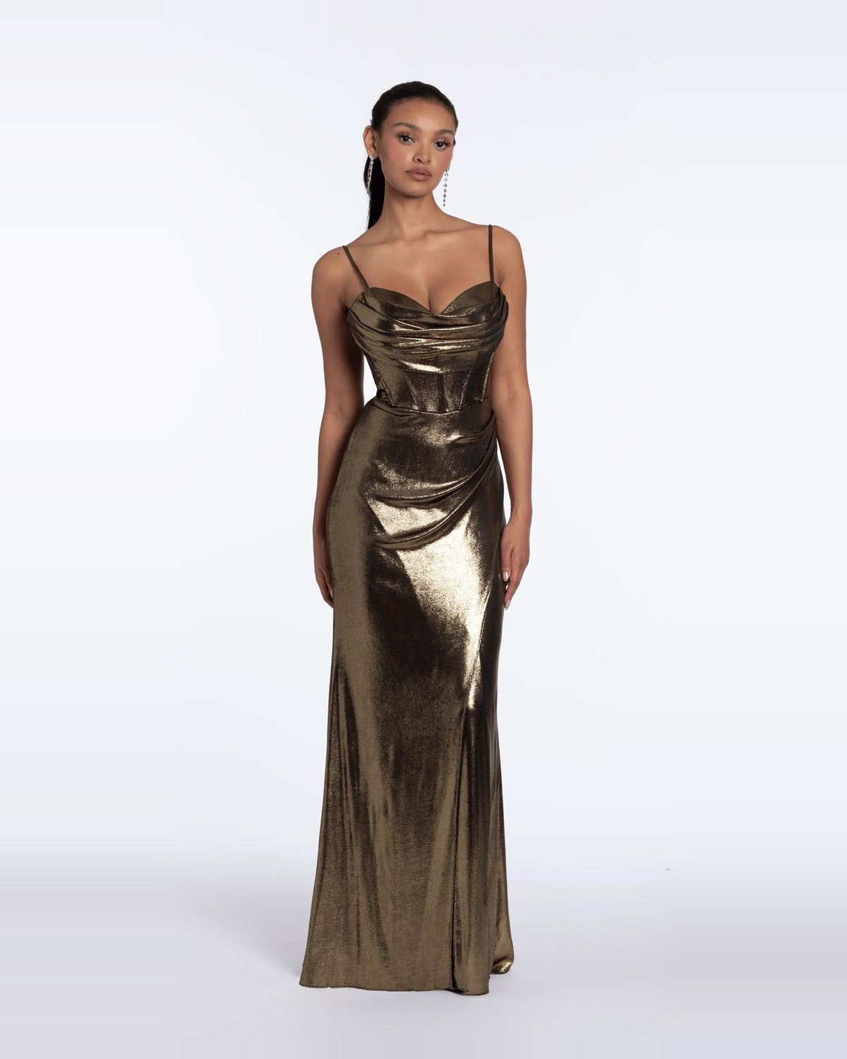 Ruched Draped Sweetheart Column Maxi Prom Dress for Evening Banquet