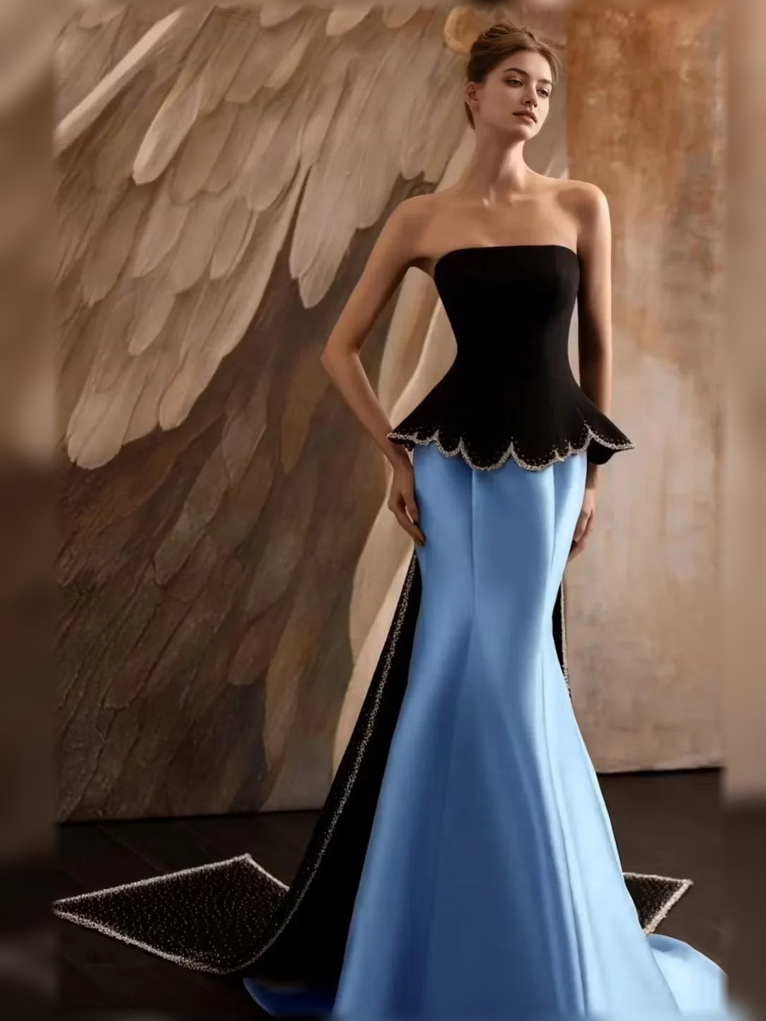 Strapless Mermaid Floor-Length Formal Dress