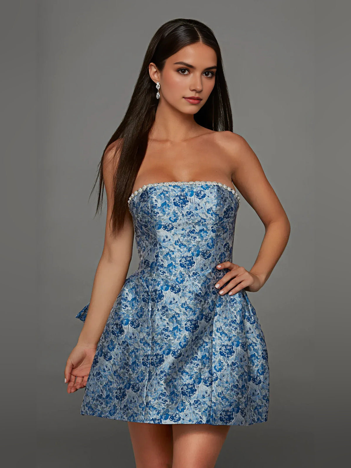 Corset Bow Strapless A-Line Mini Homecoming Dress for Homecoming Dance
