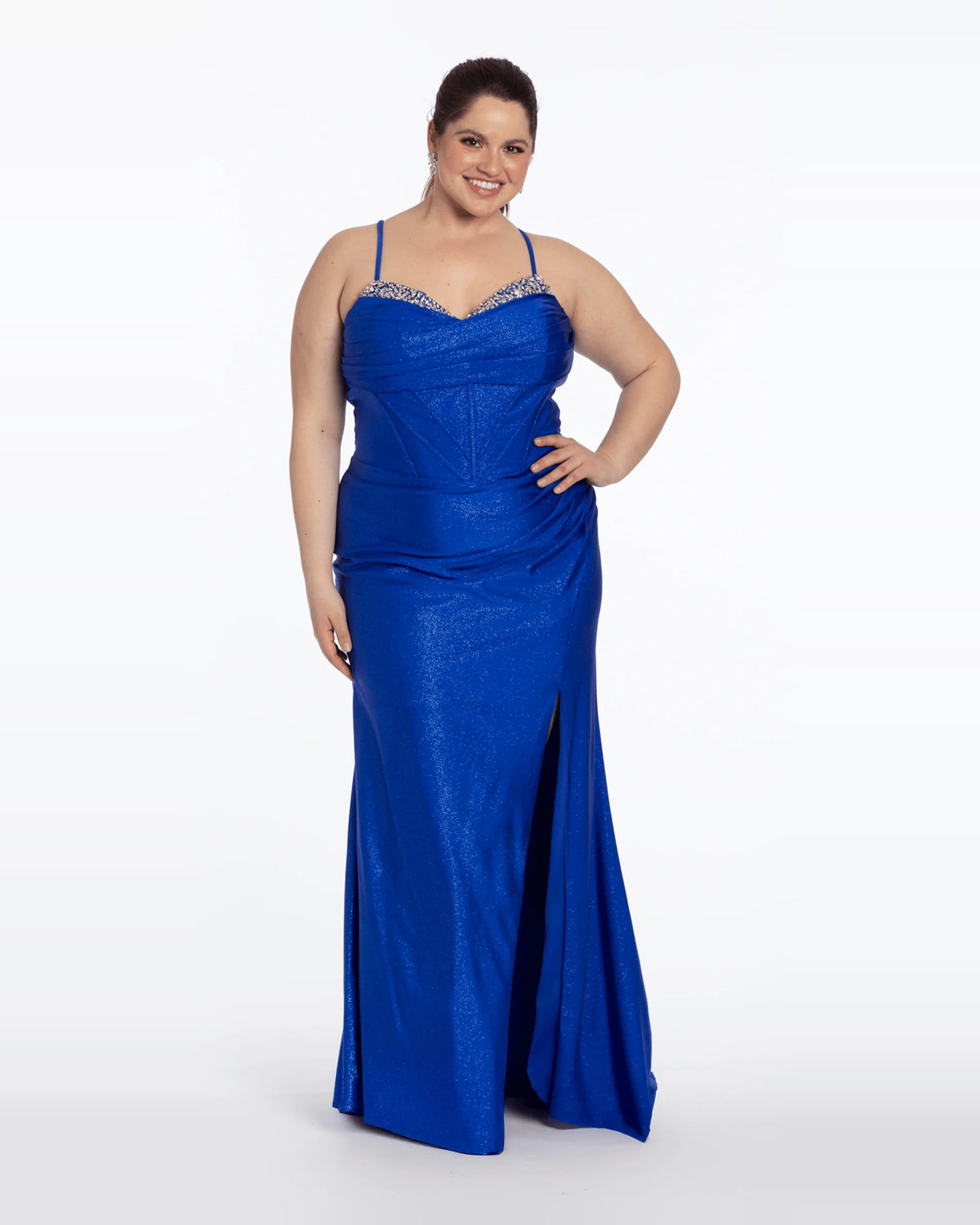Corset Side-Slit Sweetheart Column Maxi Prom Dress for Pageant
