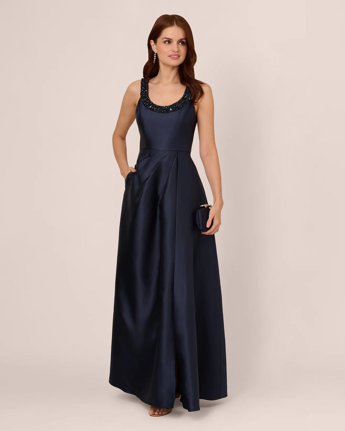 Sleeveless Fit-and-Flare Maxi Mother of the Bride Dress for Wedding Ceremony