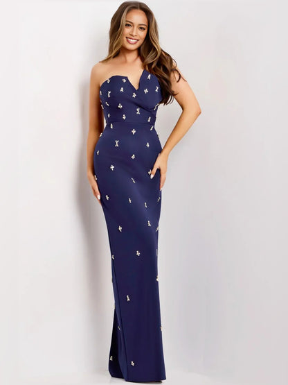 Sweetheart Slit Beading Floor-Length Sheath Formal Dress
