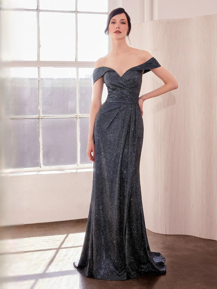 Slit V Neck Mermaid Floor-Length Prom Dress for Ballroom Event