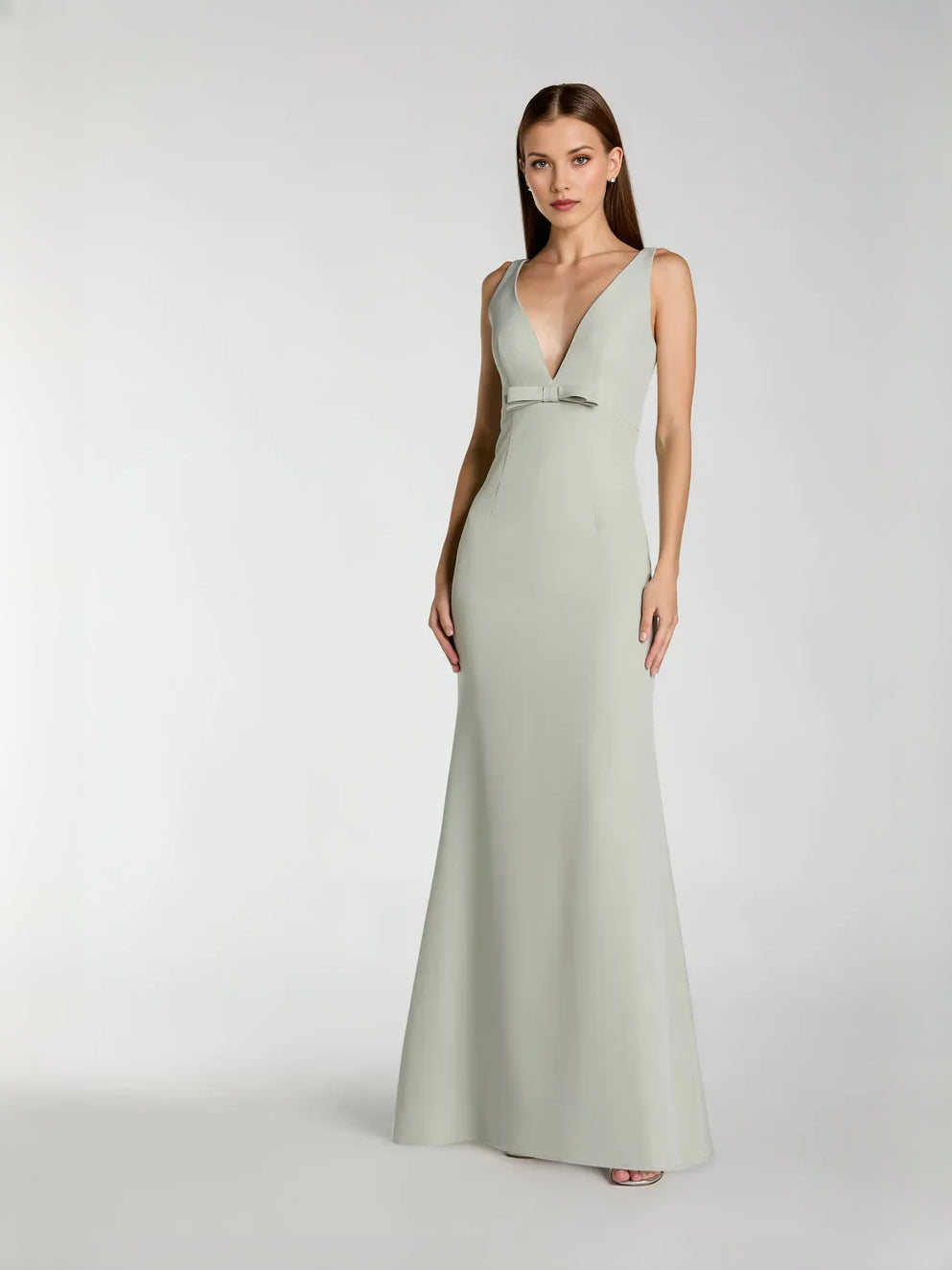 V Neck Mermaid Floor-Length Formal Dress