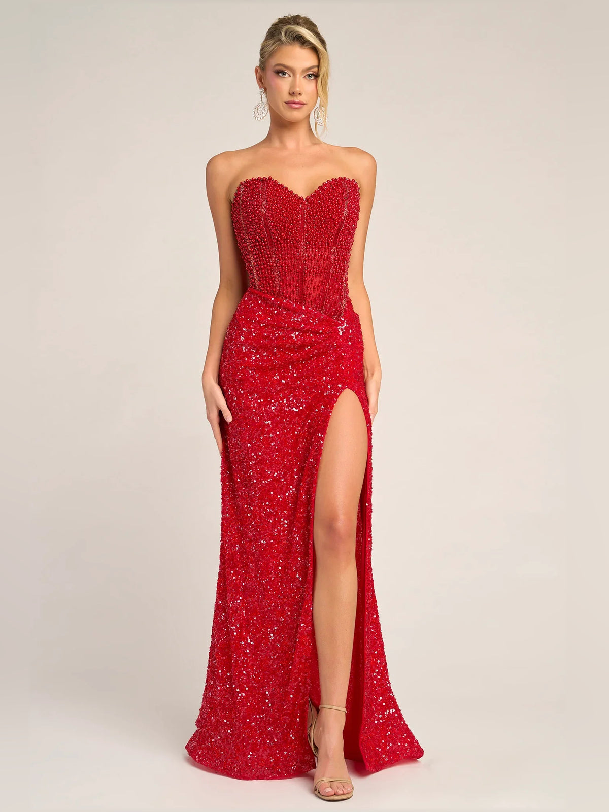 Sweetheart Corset Beading Floor-Length Glamorous Formal Dress