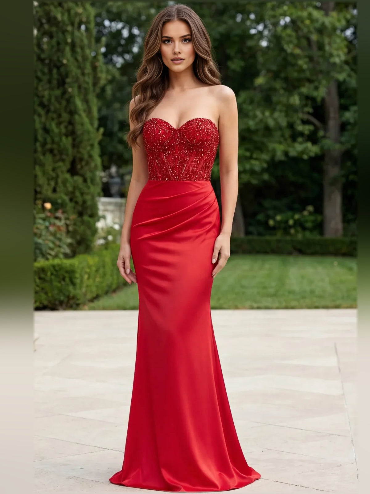 Sweetheart Corset Ruching Floor-Length Elegant Formal Dress