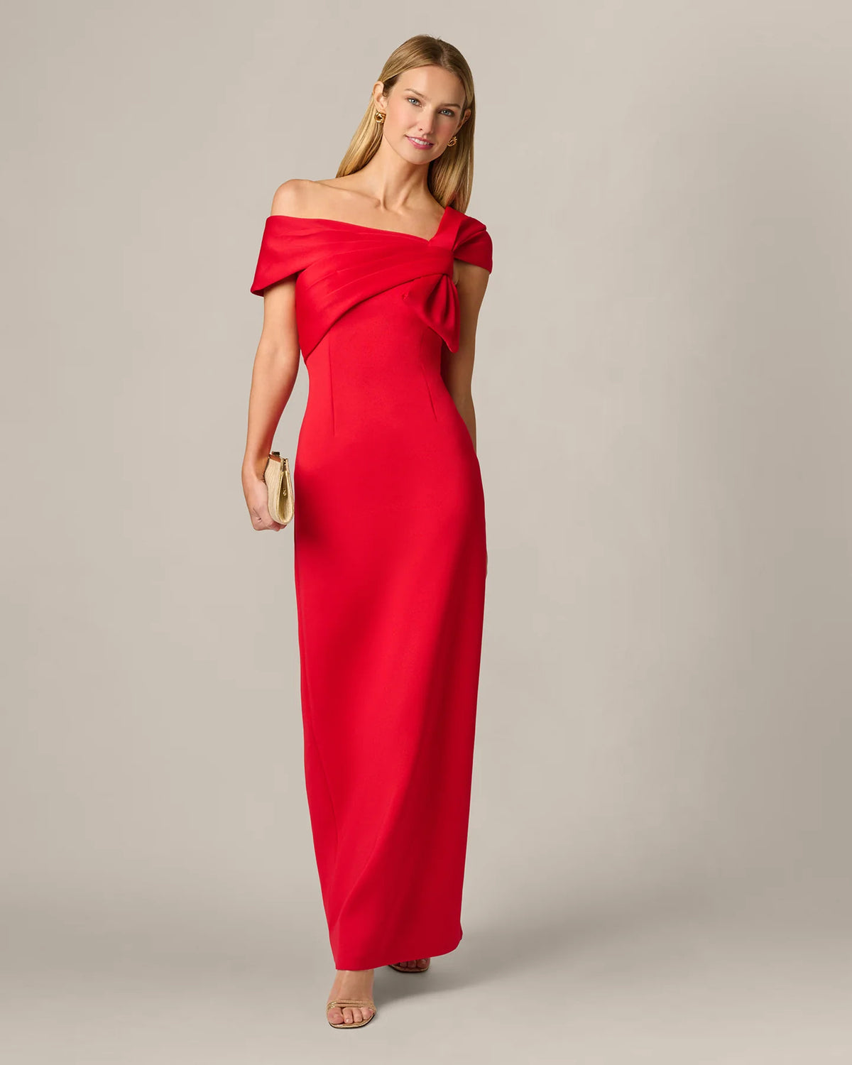 Bow Detail Spaghetti Strap Sheath Maxi Mother of the Bride Dress for Banquet