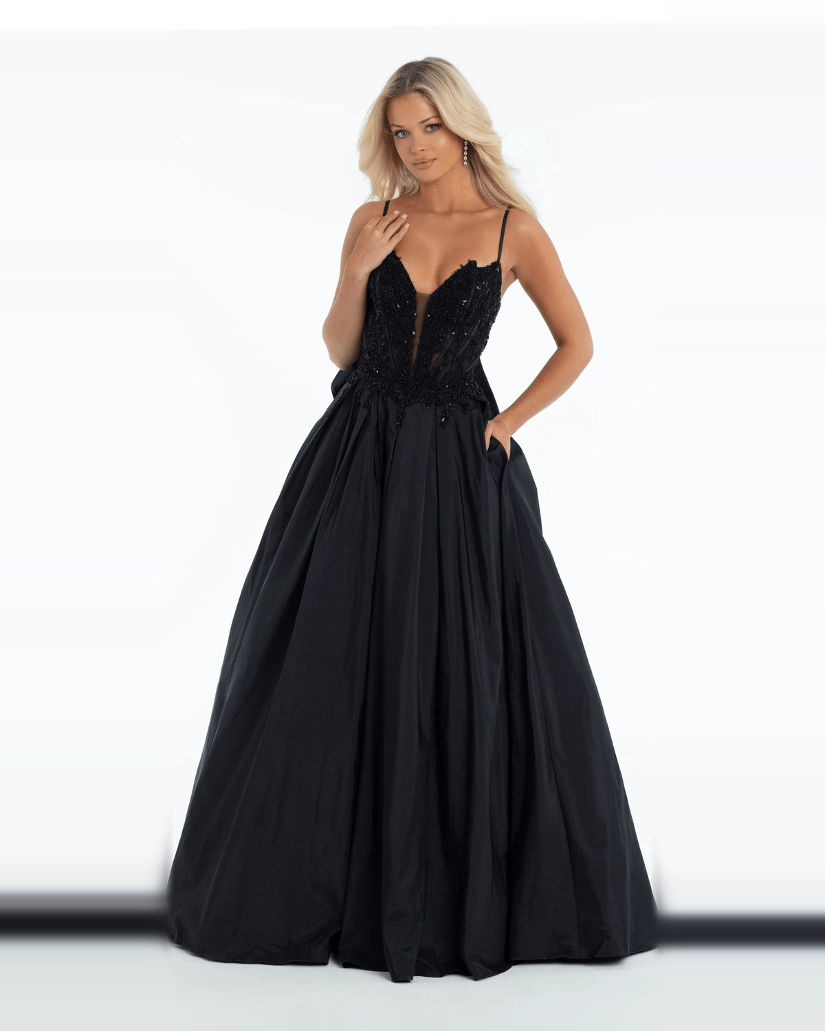 Draped Corset Sweetheart Ball-Gown Floor-Length Prom Dress for Senior Prom