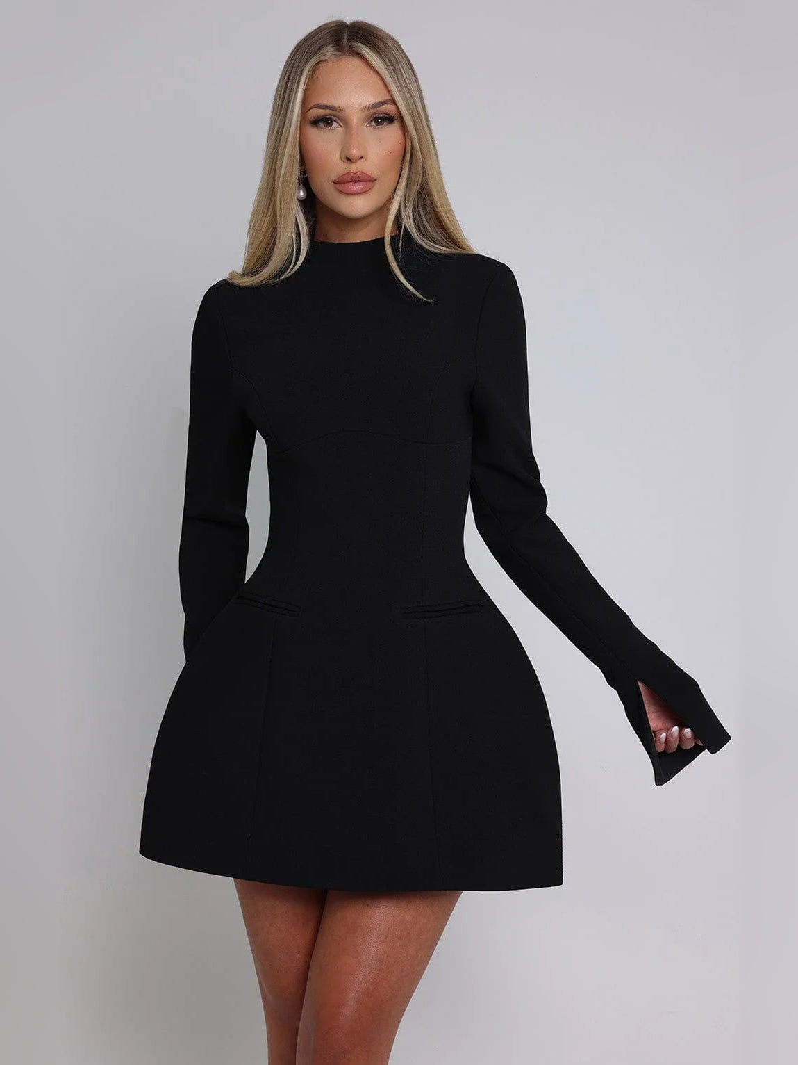 High Neck Fitted Mini Homecoming Dress for Club Formal