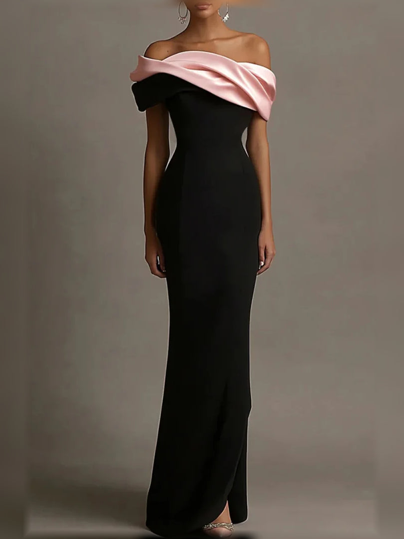 Off-The-Shoulder Corset A-Line Floor-Length Formal Dress