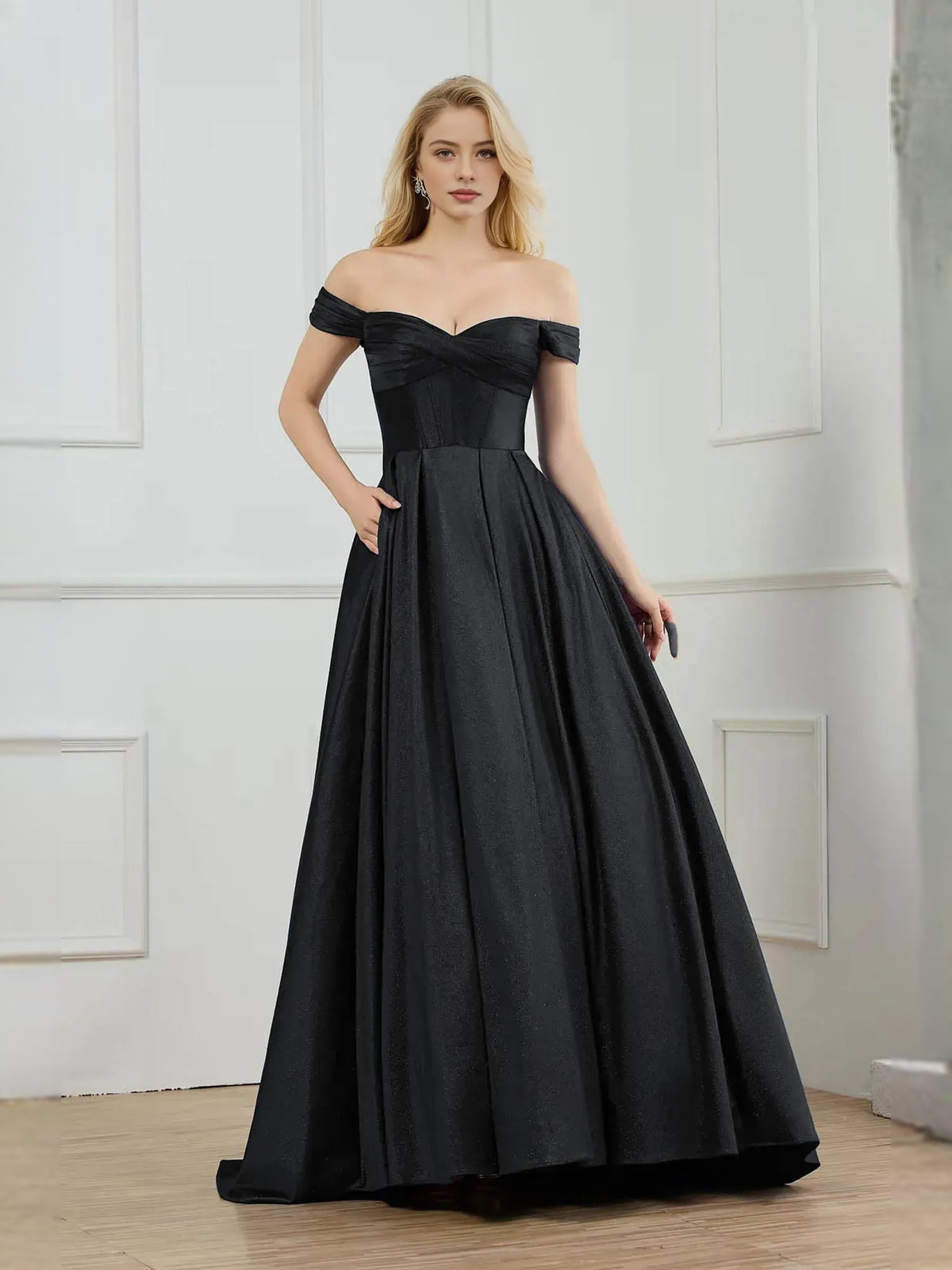 Corset Glitter Sweetheart A-Line Floor-Length Prom Dress for Awards Dinner