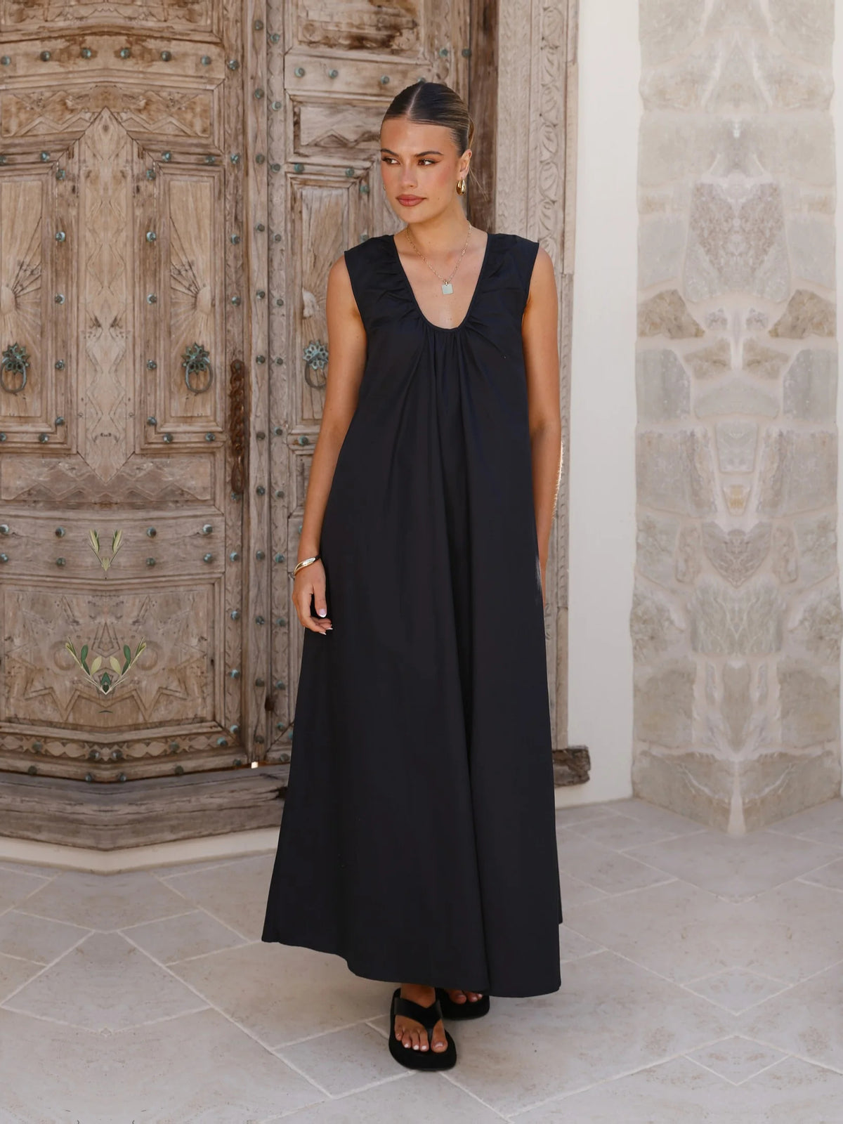 Black Halter Neck A-Line Maxi Scout Formal Dress