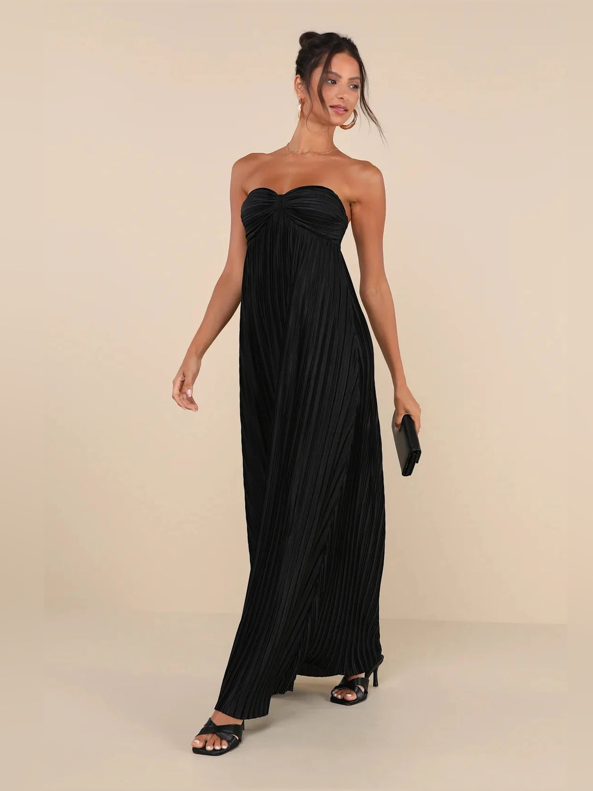 Ruched Pleated Sweetheart Column Maxi Satin Bridesmaid Dress for Wedding Ceremony