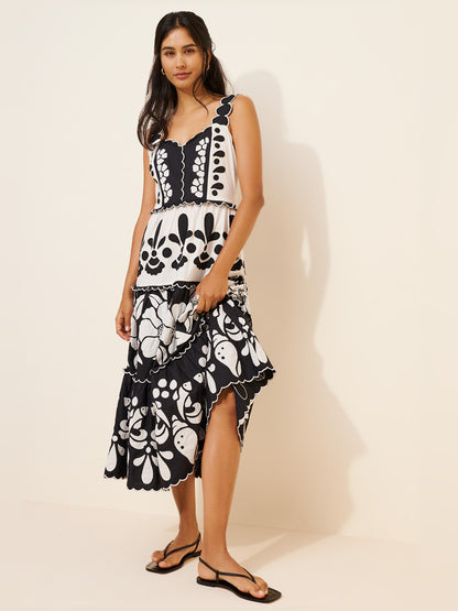 Tiered Midi Formal Dress