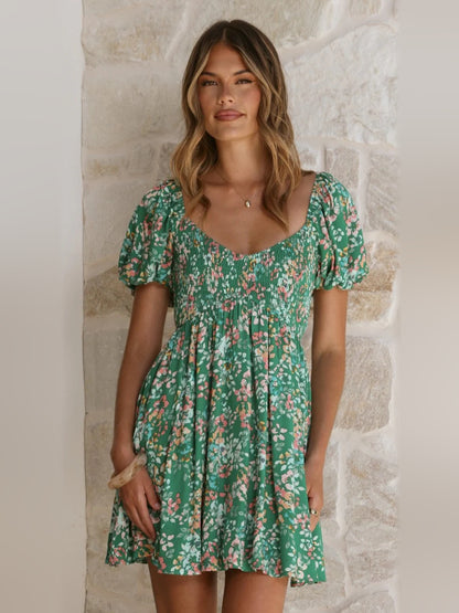 Floral Mini Homecoming Dress for Dinner Dance