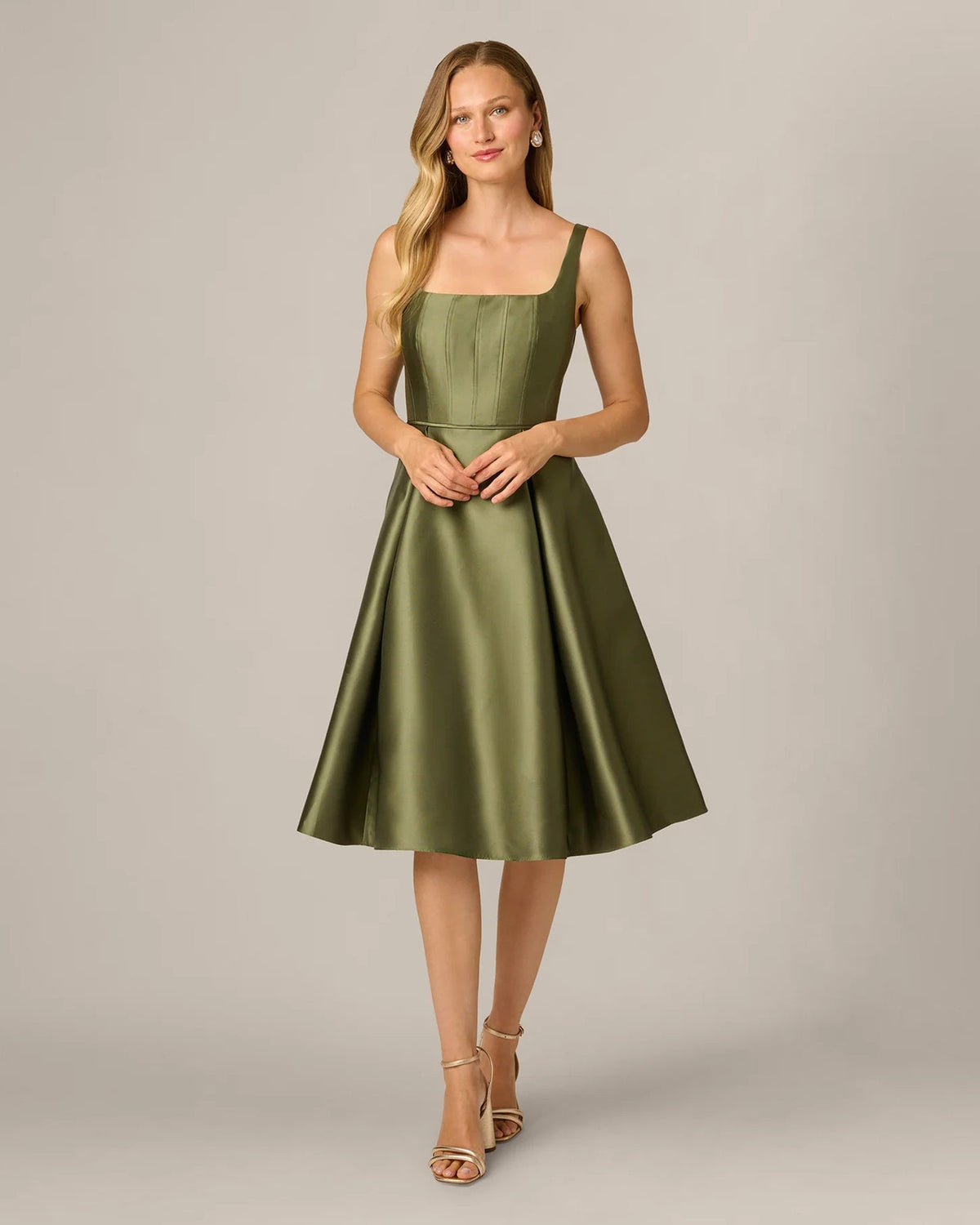 square neck fit-and-flare midi mother of the bride dress - image 7