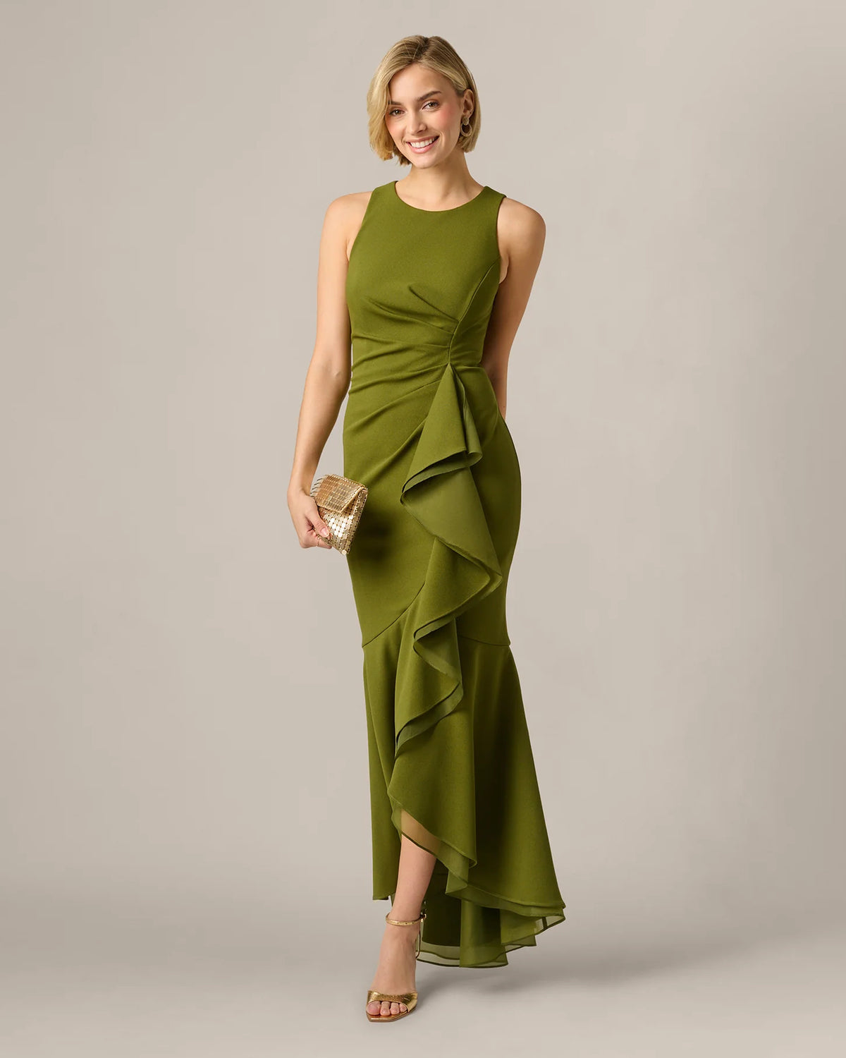 Halter Neck A-Line Maxi Mother of the Bride Dress for Formal Ceremony