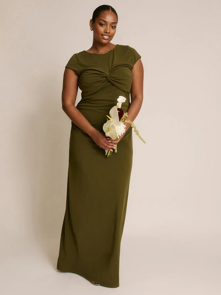 Round Neck Bodycon Short Bridesmaid Dress for Wedding Reception