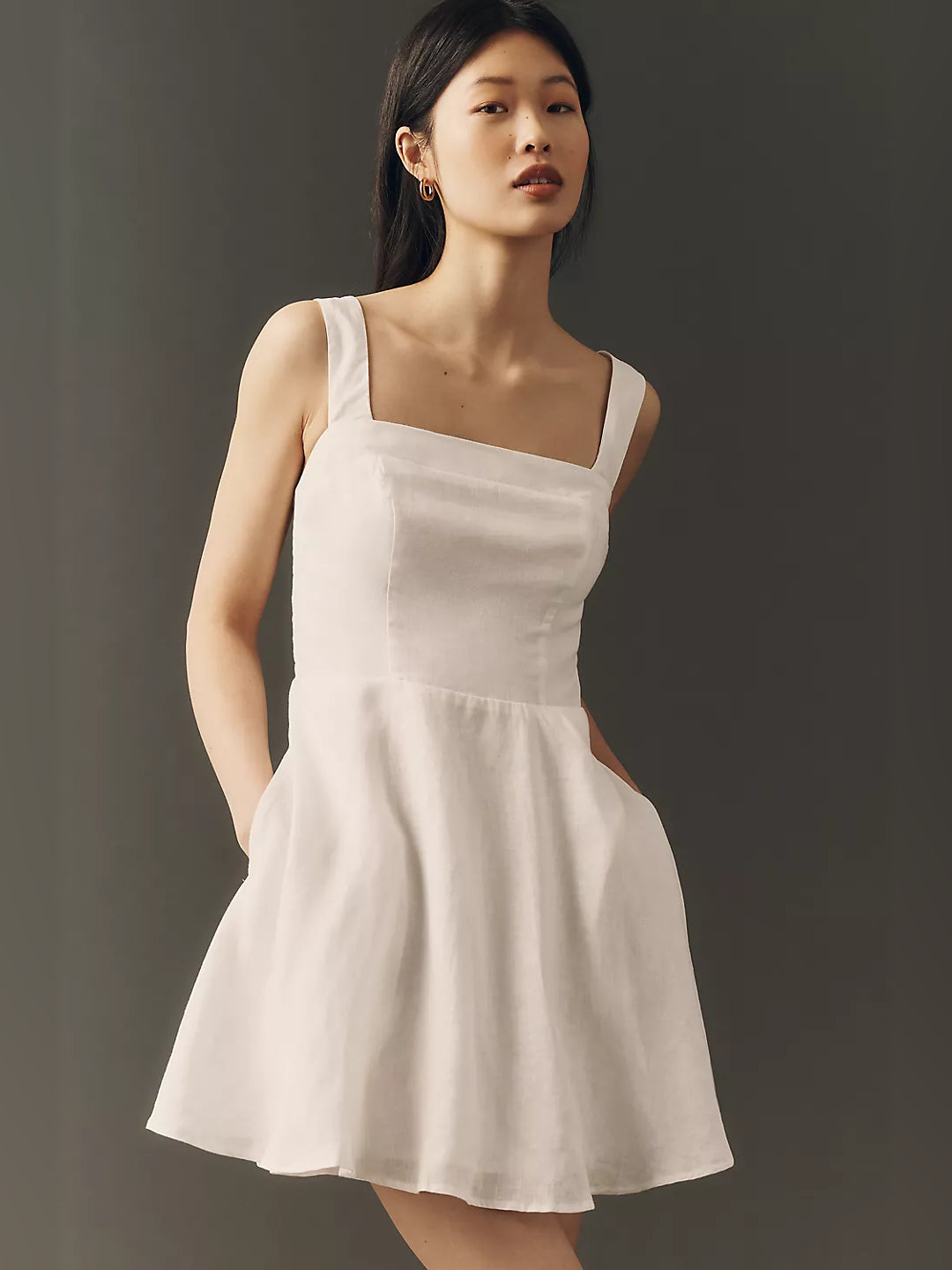 Square Neck Mini Homecoming Dress for Alumni Dinner